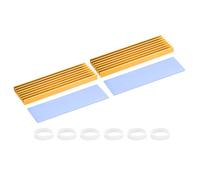 PATIKIL M.2 2280 Nvme SSD Heatsink 70x22x6mm, 2 Set Radiator Cooler Aluminum Heat Sink Cooling Fin with Thermal Pads/Tape/Rubber Ring for Laptop Electronics CPU Led, Gold