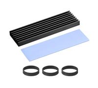 PATIKIL M.2 2280 Nvme SSD Heatsink 70x22x6mm, Radiator Cooler Aluminum Heat Sink Cooling Fin with Thermal Pads/Tape/Rubber Ring for Laptop Electronics CPU Led, Black