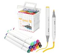 PATIKIL M&G 48 Colors Alcohol Double-Ended Markers, 48 Pcs Large Capacity Paint Pens Easy Coloring Paint Pen Set for Painting Beginners DIY Craft Art Drawing Canvas