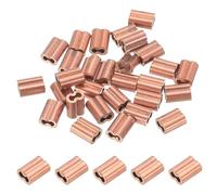 PATIKIL M1.2(3/64") Copper Crimping Loop Sleeve, 100 Pack Wire Rope Loop Sleeve Cable Crimps for Cable Ferrule, Wire Rope, and Cable Line End Assortment