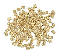 PATIKIL M1 Threaded Inserts M1x2.5x2mm, 120 Pcs Brass Heat Set Insert Female Threaded Inserts Metric Knurled Nuts Embedment Nut for Plastic and 3D Printing Components, Gold