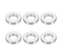 PATIKIL M10 Aluminum Spacers, 6pcs 3/8" x 3/4" Round Metal Spacers for 3/8 or M10 Screw Bolts, Unthreaded Standoff Bushing 3/16"L, 10.5x20x5mm