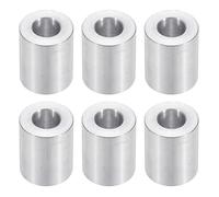 PATIKIL M10 Aluminum Spacers, 6pcs 3/8" x 3/4" Round Metal Spacers for 3/8 or M10 Screw Bolts, Unthreaded Standoff Bushing 1"L, 10.5x20x25mm