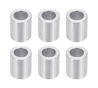 PATIKIL M10 Aluminum Spacers, 6pcs 3/8" x 5/8" Round Metal Spacers for 3/8 or M10 Screw Bolts, Unthreaded Standoff Bushing 13/16"L, 10.2x16x20mm