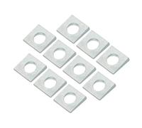 PATIKIL M10 Beveled Square Washers, 20 Pcs Thickness 2 to 5.7mm Heavy Duty Galvanized Wedge Washers in Plain Carbon Steel for Shim Leveling Fastener Hardware, White
