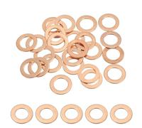 PATIKIL M10 Copper Washer Sealing Ring, 25 Pieces 10mm ID 16mm OD 1mm Thickness Metric Flat Sealing Gasket Crush Washer for Screws Bolt Sump Plugs Oil Drain