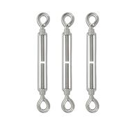 PATIKIL M10 Eye & Eye Turnbuckle, 3 Pcs 304 Stainless Steel Wire Rope Tension Adjustable Cable Railing Tensioner for Tightening Up Metal Cable Wire Shade Sail Hardware