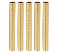 PATIKIL M10 Fine Thread Brass Lamp Pipe Nipple, 5 Pcs 80mm/ 3.1" Length Hollow Tube Adapter Coupler Connector Pipe Fitting Hardware DIY Repair Part for Lamp Lights