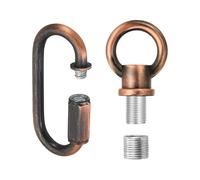 PATIKIL M10 Fine Thread Lamp Female Loop Holder with M12 Adapter Chain Quick Link, Lifting Eye Nut Hook Ring Structural Support to Chandelier, 44 lbs Load Red Bronze