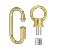 PATIKIL M10 Fine Thread Lamp Female Loop Holder with M12 Adapter Chain Quick Link, Lifting Eye Nut Hook Ring Structural Support to Chandelier, 44 lbs Load Copper