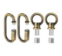 PATIKIL M10 Fine Thread Lamp Female Loop Holder with M12 Adapter Chain Quick Link, Lifting Eye Nut Hook Ring Structural Support to Chandelier, 44 lbs Load Bronze Pack of 2