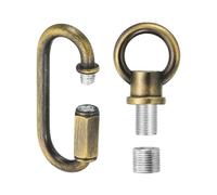PATIKIL M10 Fine Thread Lamp Female Loop Holder with M12 Adapter Chain Quick Link, Lifting Eye Nut Hook Ring Structural Support to Chandelier, 44 lbs Load Bronze