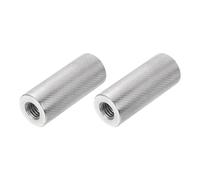 PATIKIL M10 Round Connector Nuts, 2 Pcs 0.79"OD x 1.97"H 304 Stainless Steel Round Knurled Thumb Coupling Nut Sleeve Threaded Rod Bar Stud Tube Hardware Fastener for Camera Lamp Bracket