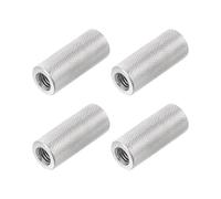 PATIKIL M10 Round Connector Nuts, 4 Pcs 0.63"OD x 1.57"H 304 Stainless Steel Round Knurled Thumb Coupling Nut Sleeve Threaded Rod Bar Stud Tube Hardware Fastener for Camera Lamp Bracket
