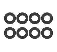 PATIKIL M10 Silicone Flat Washer, 8 Pcs 10mm ID 18mm OD Plain Washer Grommets O-Ring Sealing Gasket Spacer for Faucet Pipe Water Hose Shower Door Handles, Black