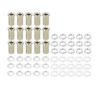 PATIKIL M10 Thread 20mm Tall Round Head Hollow Screw Bolts, 4 in 1 / 40Pieces Through Hole Bolt Chandelier Fasteners with Round Head Nut and Gasket