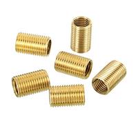 PATIKIL M10 to M8 Fine Thread Adapter Reducer Thread Reducing Nuts Insert, 6 Pack 15mm Threaded Hollow Tube Adapter Brass Coupler Connector Pipe Fitting