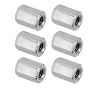 PATIKIL M10 x 1.5-Pitch 304 Stainless Steel Hex Coupling Nuts, 6Pcs 25mm/ 1" Length Coarse Fully Threaded Rod Coupling Nut Studding Connector Fasteners, Silver Tone