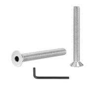 PATIKIL M10 x 100 mm Flat Head Socket Cap Screws, 4 Pcs 304 Stainless Steel Head Screw Bolts Hex Socket Drive Countersunk Bolts for Binding Furniture Table Machinery, Silver