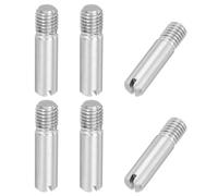 PATIKIL M10 x 40mm Slotted Cylindrical Pin, 6 Pcs 304 Stainless Steel Dowel External Thread Slotted Pin Screw for Home Furniture Cabinet Improvement, Silver Tone