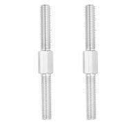 PATIKIL M10x100mm Double End Threaded Stud Screw, 2pcs 304 Stainless Steel Hex Bolt Left and Right Hand Threaded Rod Bar Adapter for Furniture Hardware, House Maintenance