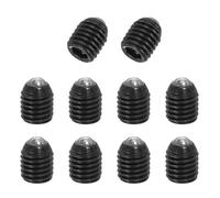 PATIKIL M10x12mm Ball Point Set Screws, 10 Pcs Carbon Steel Hex Socket Spring Plungers Grub Screw for Industrial Machine Home Furniture Workplaces, Black