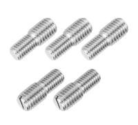 PATIKIL M10x15 to M12x15 Double End Threaded Stud Screw Bolt, 5 Pack Slotted Head 304 Stainless Steel Rod Bolts Thread Reducer Adapter for Furniture Fastener, 30mm Long