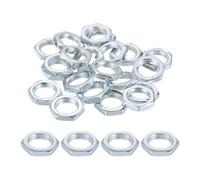 PATIKIL M10x1x3mm Steel Hex Nuts, 25Pcs Metric Fine Thread Carbon Steel Finished Hardware Screw Nuts Fasteners for Machinery Manufacturing Industrial Use, 14mm Width Blue White Zinc