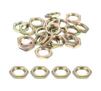 PATIKIL M10x1x3mm Steel Hex Nuts, 25Pcs Metric Fine Thread Carbon Steel Finished Hardware Screw Nuts Fasteners for Machinery Manufacturing Industrial Use, 14mm Width Color Zinc