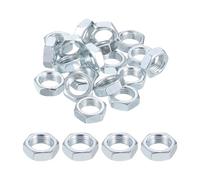 PATIKIL M10x1x4mm Steel Hex Nuts, 25Pcs Metric Fine Thread Carbon Steel Finished Hardware Screw Nuts Fasteners for Machinery Manufacturing Industrial Use, 14mm Width Blue White Zinc