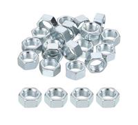 PATIKIL M10x1x7mm Steel Hex Nuts, 25Pcs Metric Fine Thread Carbon Steel Finished Hardware Screw Nuts Fasteners for Machinery Manufacturing Industrial Use, 14mm Width Blue White Zinc