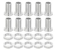 PATIKIL M10x20mm Hex Bolts and Nuts Kit, 10 Set Fine Thread Hollow Screws Assortment Hexagon Head Screw Through Hole Bolt Chandelier Fasteners