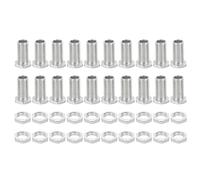 PATIKIL M10x22mm Hex Bolts and Nuts Kit, 20 Set Fine Thread Hollow Screws Assortment Hexagon Head Screw Through Hole Bolt Chandelier Fasteners