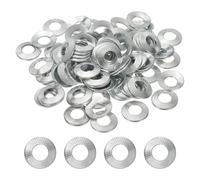 PATIKIL M10x22x1.5mm Flat Washers 100Pcs 65Mn Steel Belleville Spring Disc Washer Conical Knurled Metric Gasket for Automotive Industrial Construction (White Zinc Plating)