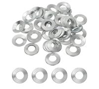 PATIKIL M10x22x1.5mm Flat Washers 50Pcs 65Mn Steel Belleville Spring Disc Washer Conical Knurled Metric Gasket for Automotive Industrial Construction (White Zinc Plating)