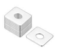 PATIKIL M10x30x3mm Square Washers, 36pcs Square Plate Washers Square Strut Washer Bearing Plate 304 Stainless Steel Flat Pad Spacer Hardware Fastener Nut Bolt Gasket