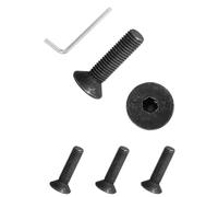 PATIKIL M10x40 mm Flat Head Socket Cap Screws, 4 Pcs Carbon Steel Flat Countersunk Bolts Hex Socket Drive Machine Screws Full Thread Grade 10.9 with Hex Spanner, Black