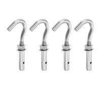 PATIKIL M10x45mm Concrete Eye Bolts, 4 Pcs Stainless Steel Expansion Concrete Wall Anchors Eyebolt Heavy Duty Expansion Hook Bolt Fastener Small Open for Wall Masonry