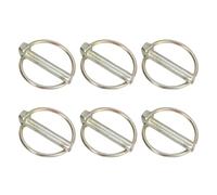 PATIKIL M10x50 mm Tractor Lynch Pin with Ring, 6 Pcs Heavy Duty Assortment Kit Lock Pin Clips for Tractors Trailer Farm Trucks Mowers, Rose Gold