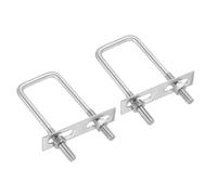 PATIKIL M10x50x120mm Square U-Bolts Kit, 2Set 304 Stainless Steel Square U Shaped Bolts Replacement Parts with Frame Plates and Nuts for Ski Board Sailboat Trailer