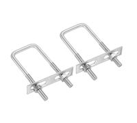 PATIKIL M10x70x100mm Square U-Bolts Kit, 2Set 304 Stainless Steel Square U Shaped Bolts Replacement Parts with Frame Plates and Nuts for Ski Board Sailboat Trailer