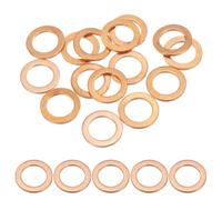 PATIKIL M12 Copper Washer Sealing Ring, 15 Pieces 12mm ID 18mm OD 1.5mm Thickness Metric Flat Sealing Gasket Crush Washer for Screws Bolt Sump Plugs Oil Drain