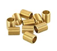 PATIKIL M12 Fine Thread Lamp Pipe, 10 Pack 15mm Threaded Hollow Tube Adapter Brass Coupler Connector Pipe Fitting