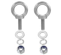 PATIKIL M12 x 35mm Eye Bolt with Nut, 2 Pack 304 Stainless Steel Lifting Shoulder Eyebolt Lift Thread Screws for Hanging, Silver
