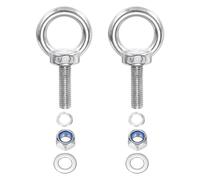 PATIKIL M12 x 50mm Lifting Shoulder Eye Bolt, 2Pcs 304 Stainless Steel Lifting Ring Threaded Eyebolt with Nuts Washers for Hanging Hammocks Articles