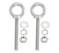 PATIKIL M12 x 80mm Lifting Shoulder Eye Bolt, 2Pcs 304 Stainless Steel Lifting Ring Threaded Eyebolt with Nuts Washers for Hanging Hammocks Articles