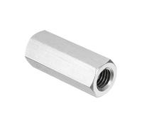 PATIKIL M12x1.75 Pitch 304 Stainless Steel Hex Coupling Nuts, 50mm / 1.97" Length Coarse Fully Threaded Rod Coupling Nut Studding Connector Fasteners, Silver Tone