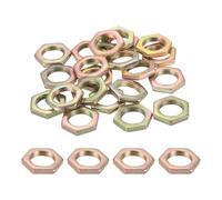 PATIKIL M12x1x3mm Steel Hex Nuts, 25Pcs Metric Fine Thread Carbon Steel Finished Hardware Screw Nuts Fasteners for Machinery Manufacturing Industrial Use, 17mm Width Color Zinc