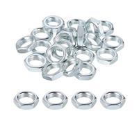 PATIKIL M12x1x5mm Steel Hex Nuts, 25Pcs Metric Fine Thread Carbon Steel Finished Hardware Screw Nuts Fasteners for Machinery Manufacturing Industrial Use, 17mm Width Blue White Zinc
