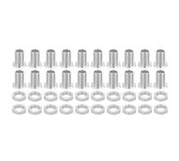 PATIKIL M12x20mm Hex Bolts and Nuts Kit, 20 Set Fine Thread Hollow Screws Assortment Hexagon Head Screw Through Hole Bolt Chandelier Fasteners
